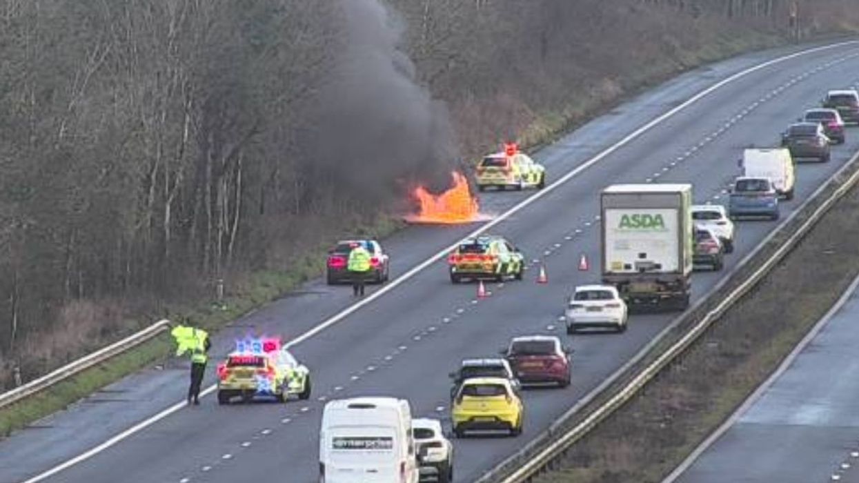 Vehicle fire on the M4