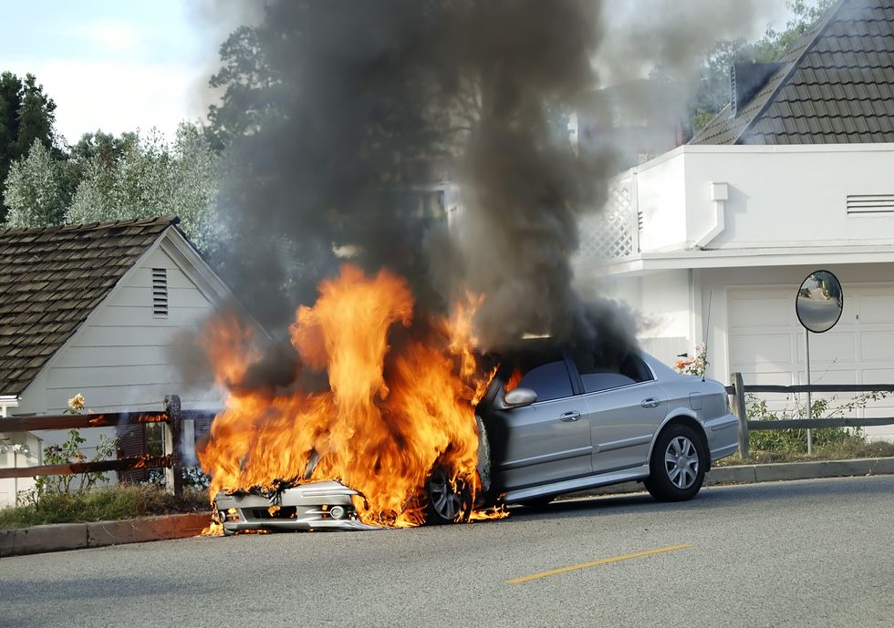 Vehicle on fire