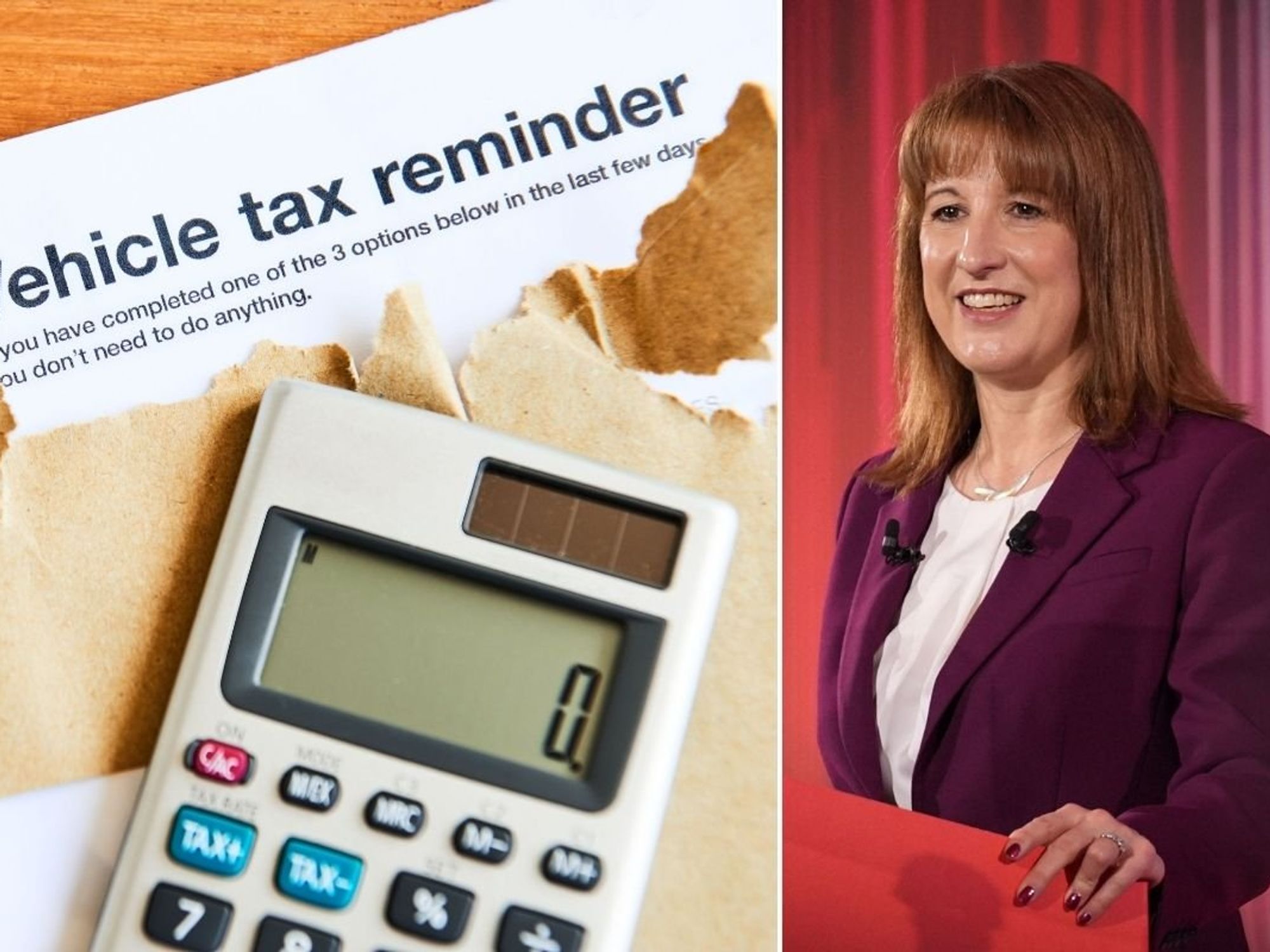Vehicle tax reminder and Chancellor Rachel Reeves