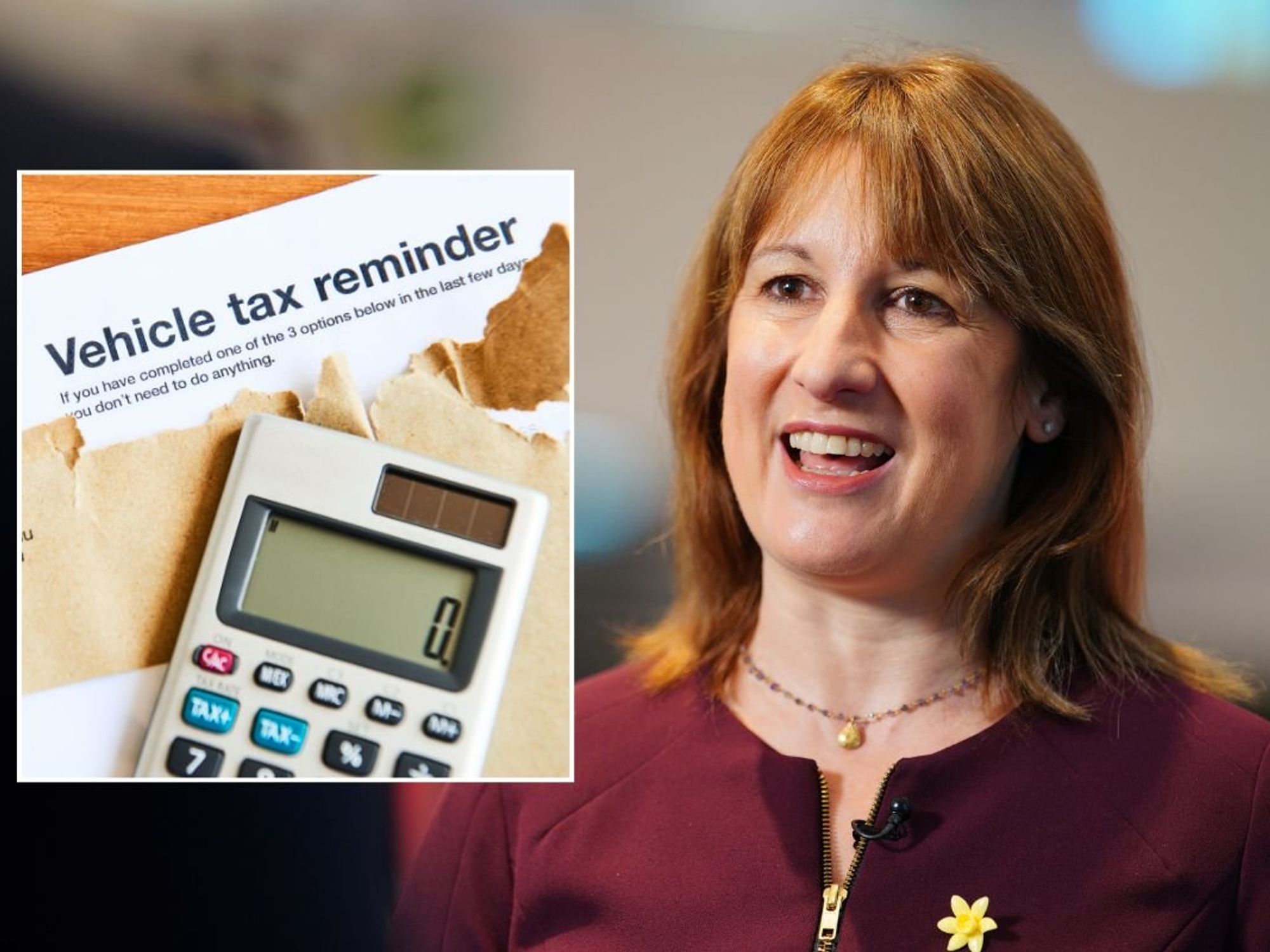 Vehicle tax reminder and Chancellor Rachel Reeves