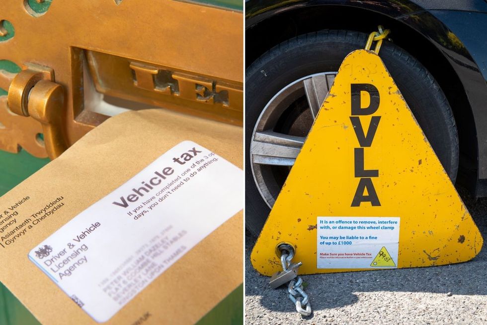 Vehicle tax reminder and DVLA wheel clamp