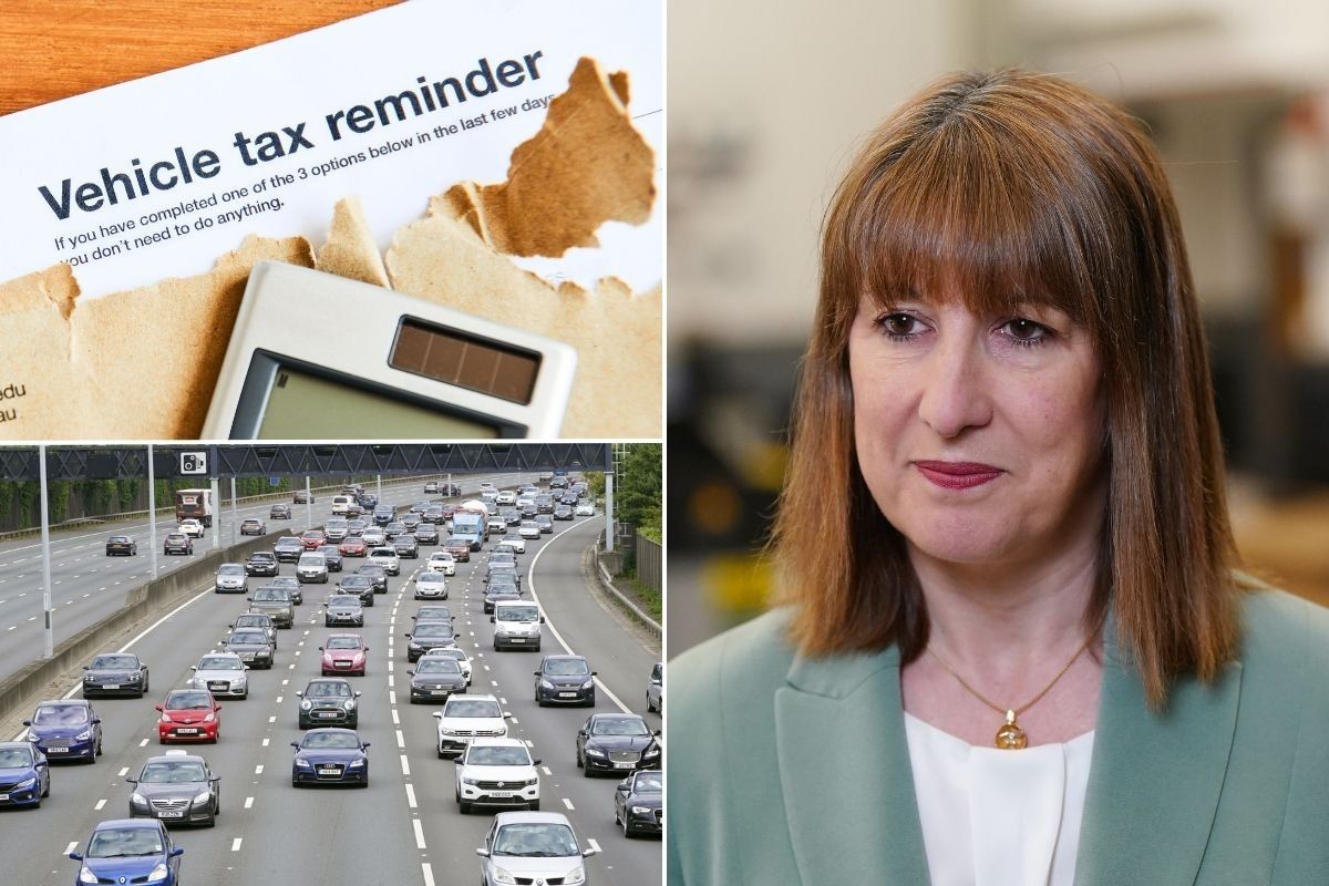 Vehicle tax reminder, Chancellor Rachel Reeves and a busy road