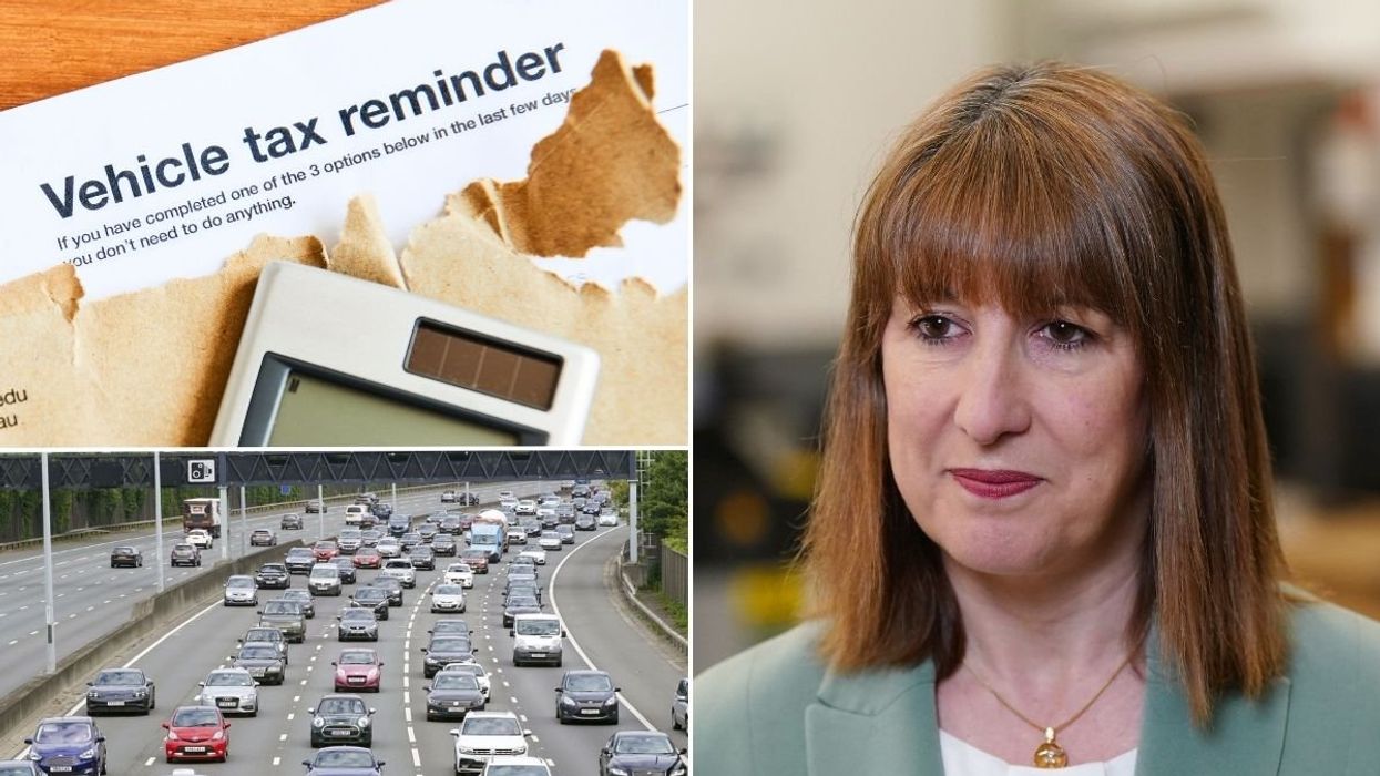 Vehicle tax reminder, Chancellor Rachel Reeves and a busy road