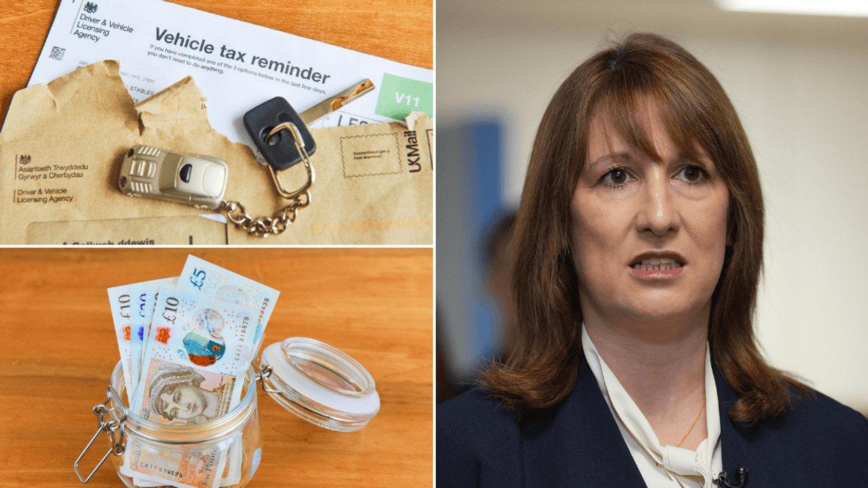 Vehicle tax reminder, Chancellor Rachel Reeves and a jar full of money