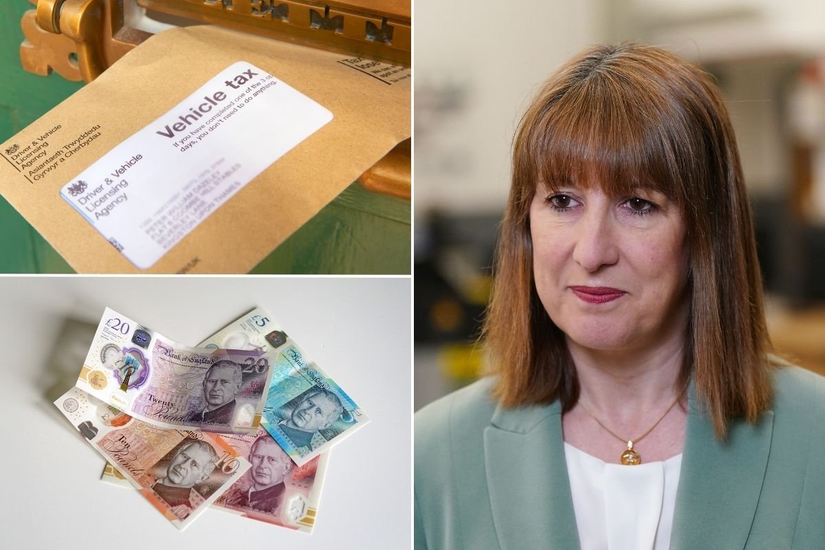 Vehicle tax reminder, Chancellor Rachel Reeves and a pile of money