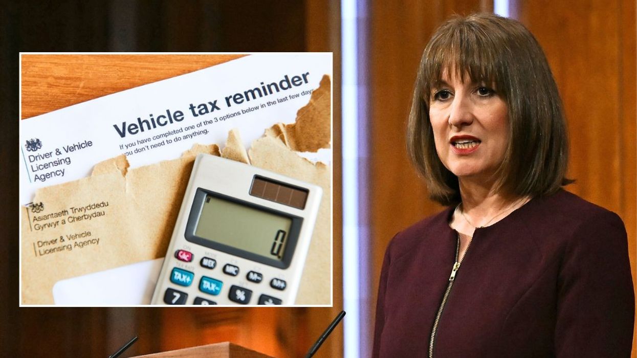 Vehicle tax reminder letter and Chancellor Rachel Reeves