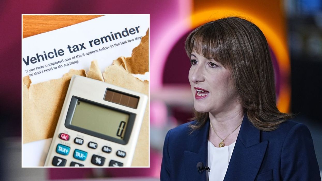 Vehicle tax reminder letter and Chancellor Rachel Reeves