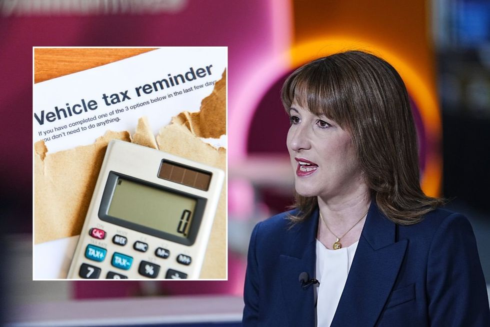 Vehicle tax reminder letter and Chancellor Rachel Reeves