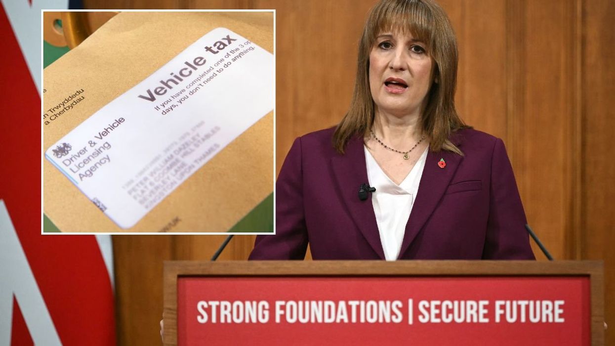 Vehicle tax reminder letter and Chancellor Rachel Reeves