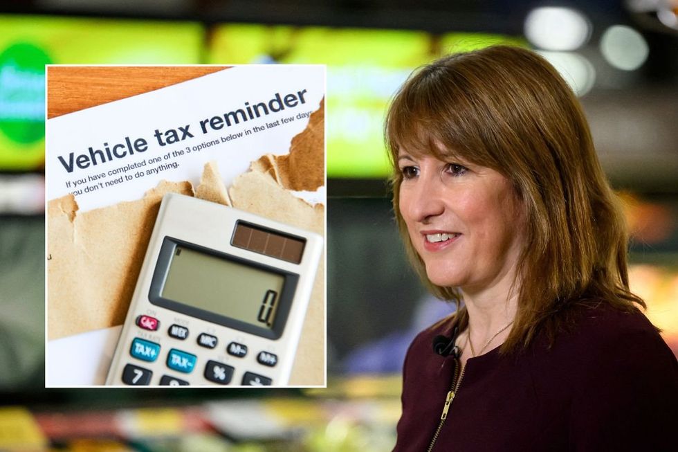 Vehicle tax reminder letter and Chancellor Rachel Reeves