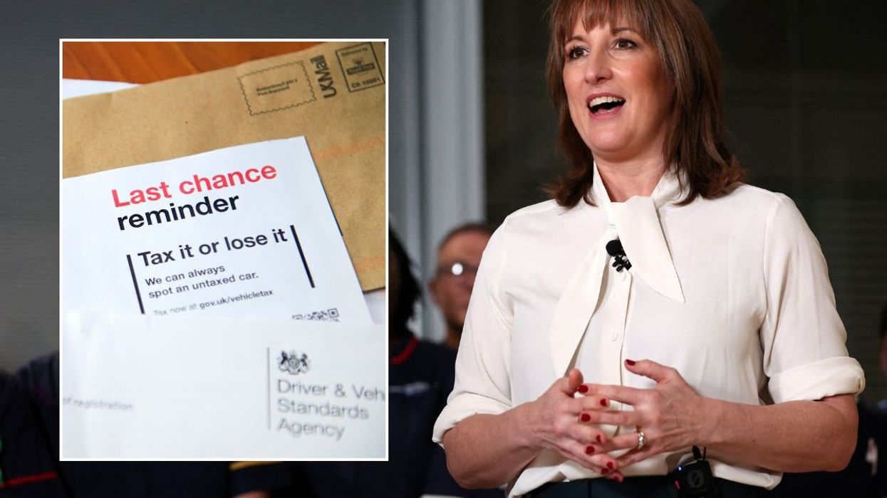 Vehicle tax reminder letter and Chancellor Rachel Reeves