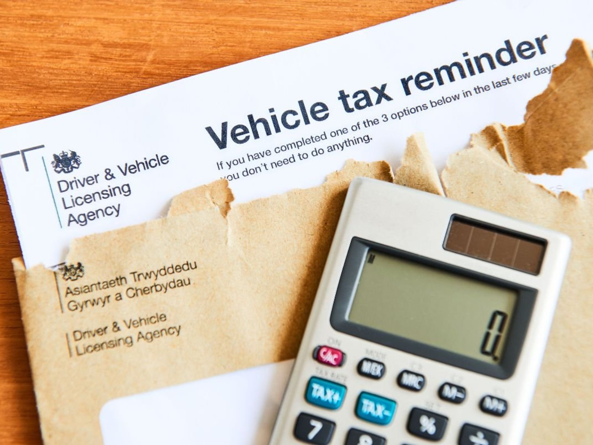 Vehicle tax reminder letter from the DVLA