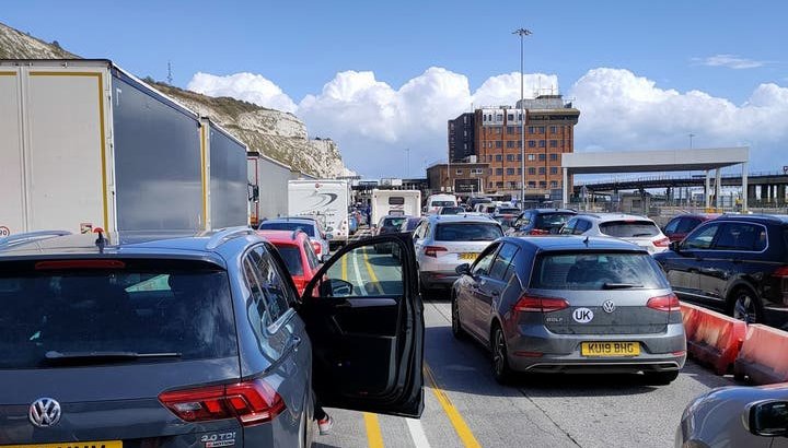 Vehicles at a standstill near Dover