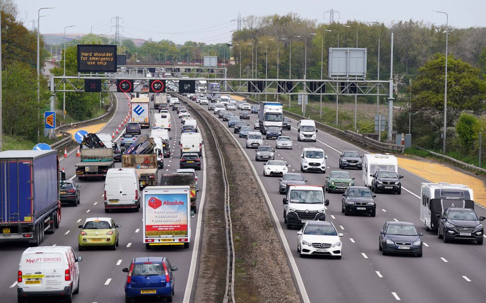 Vehicles on a motorway