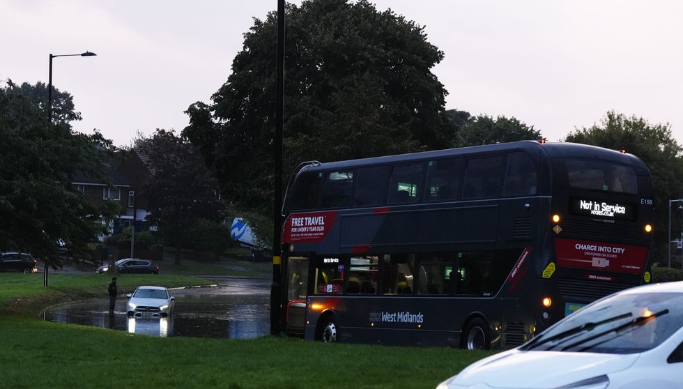 Vehicles stranded in flood water on Aldridge Road in Perry Bar, Birmingham\u200b