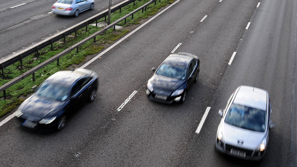 Vehicles travel along the M1 motorway near Nottingham