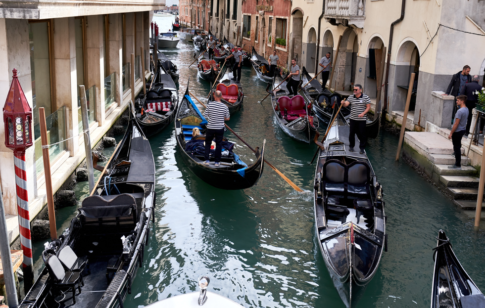 Venice canal busy
