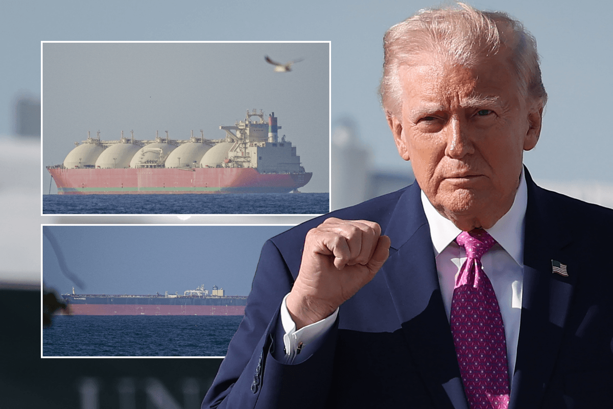 Vessels travelling across the Strait of Hormuz; Donald Trump