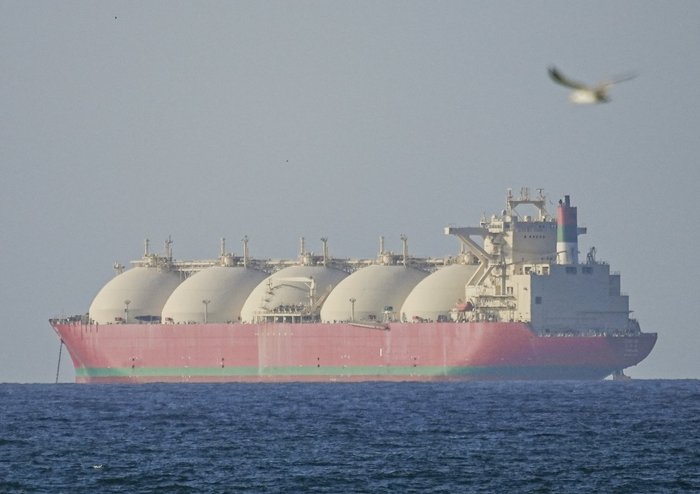 Vessels travelling across the Strait of Hormuz