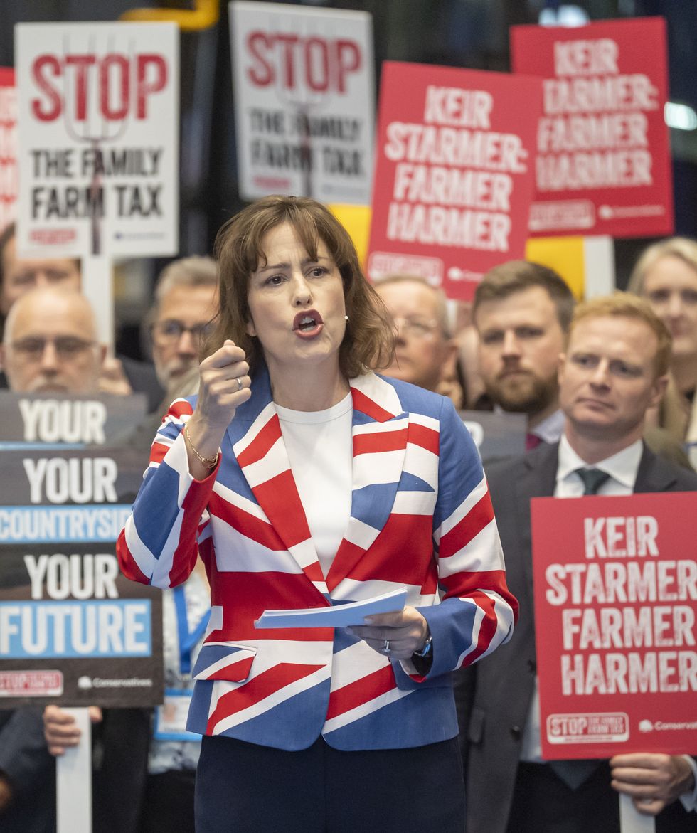 Victoria Atkins wears Union Jack blazer for pro-farmer speech