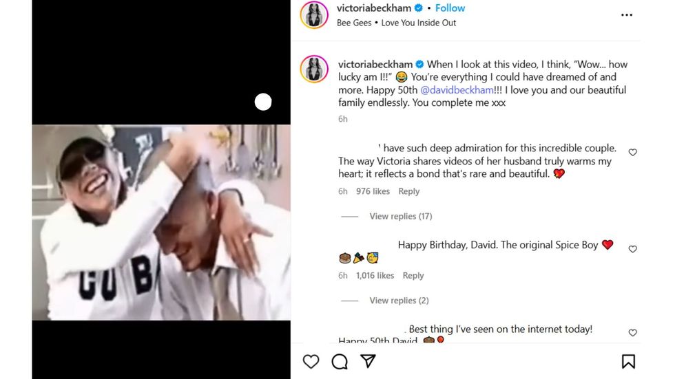 Victoria Beckham post