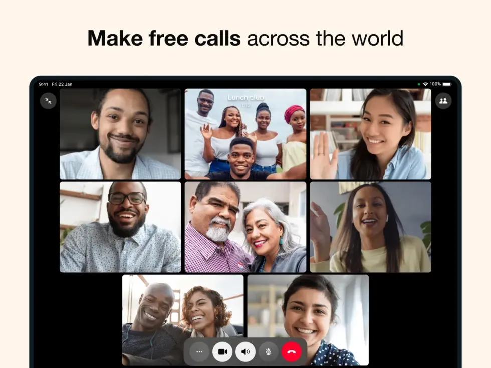 video calls shown in the whatsapp app on ipad