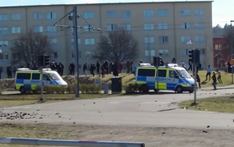 Video footage shows the violent riots that have erupted across Sweden