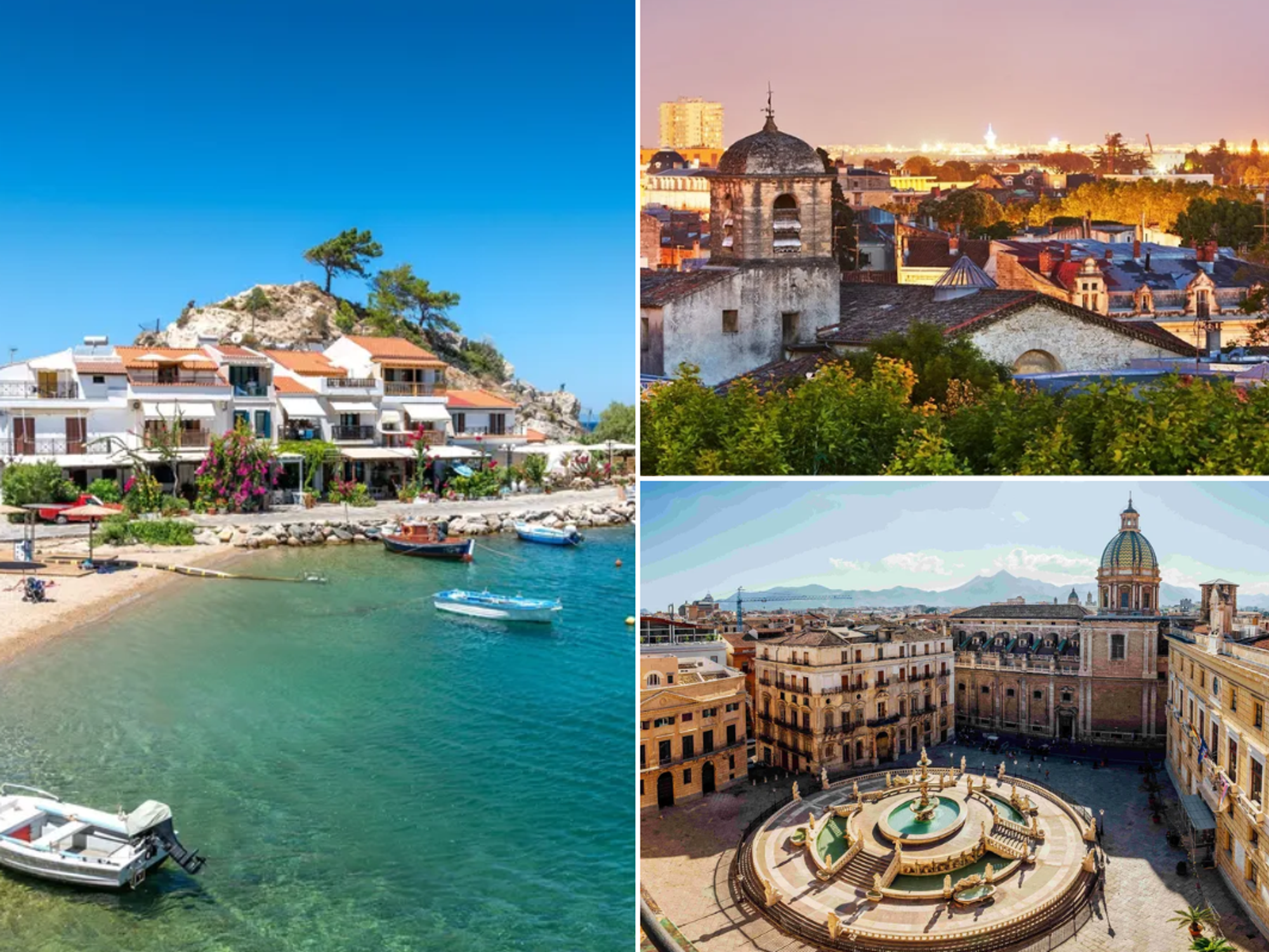 View of Kokkari village, Samos, Greece / Montpellier south of France / Palermo, Sicily