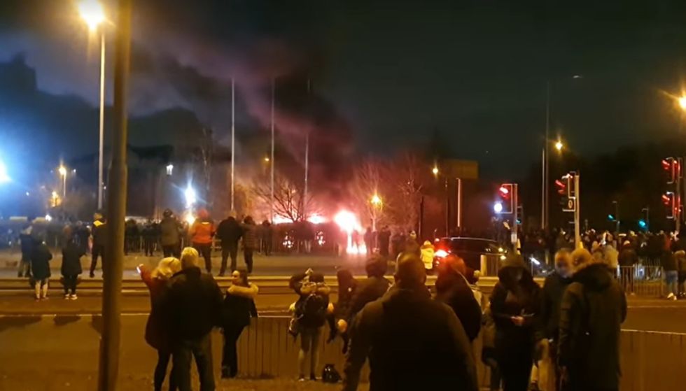 Violent clashes broke out in Knowsley in Merseyside