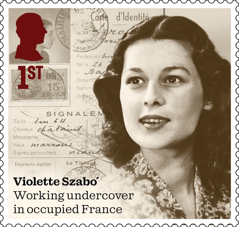 Violette Szabo on one of 10 stamps that honour men and women who made extraordinary contributions during the Second World War to mark the 80th anniversary of VE Day