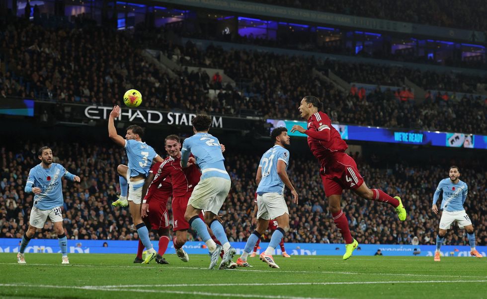 Virgil van Dijk had a header ruled out against City due to Andy Robertson being deemed to be in an offside position