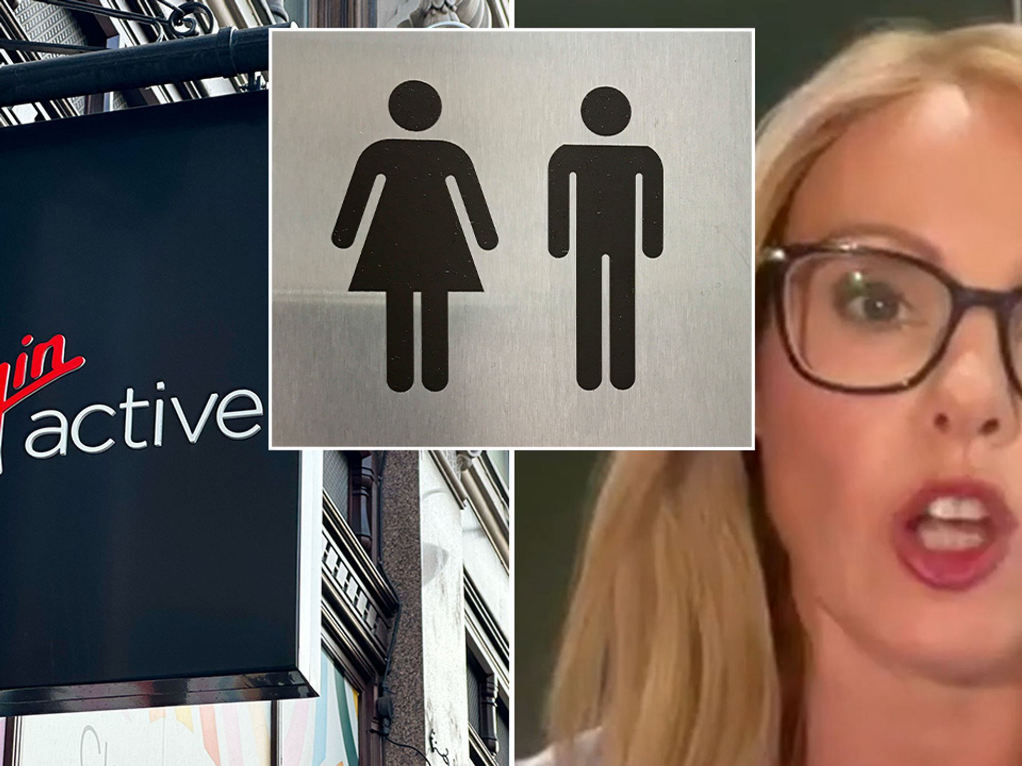 Virgin Active, two gender signs and Michelle Dewberry