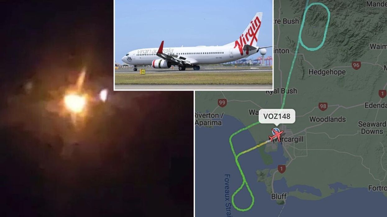 Virgin Airlines flight on fire