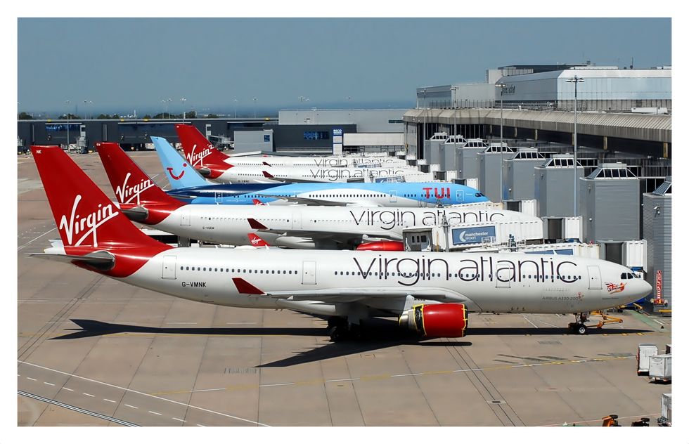 Virgin Atlantic planes line up