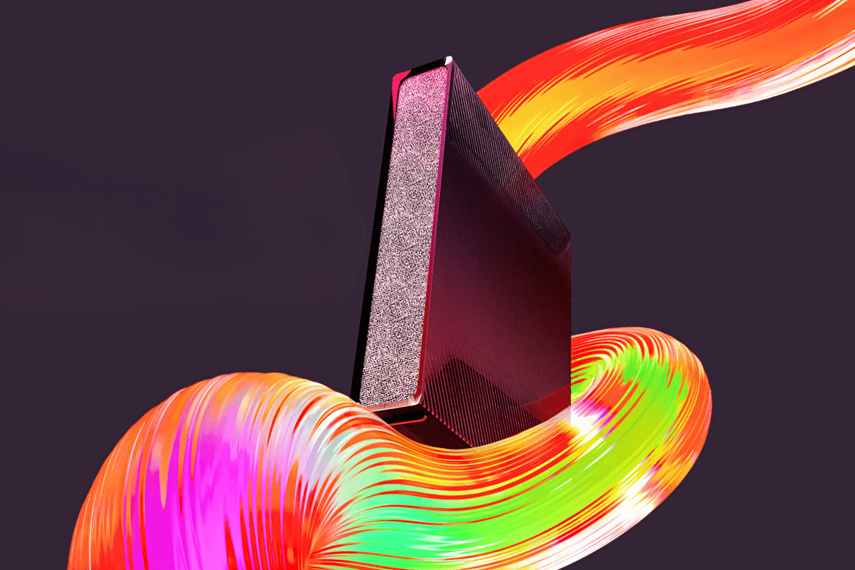 virgin media hub 5x wifi router pictured with colourful swirls