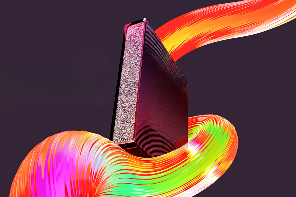 virgin media hub 5x wifi router pictured with colourful swirls