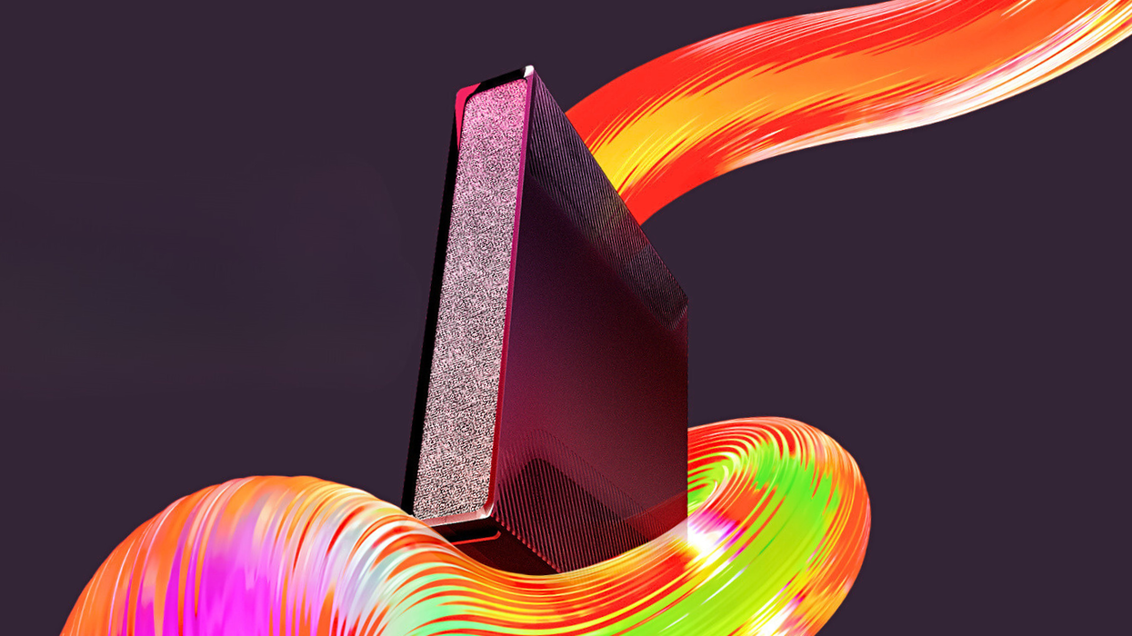 virgin media hub 5x wifi router pictured with colourful swirls