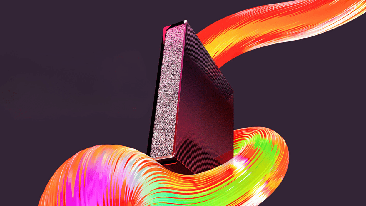 virgin media hub 5x wifi router pictured with colourful swirls
