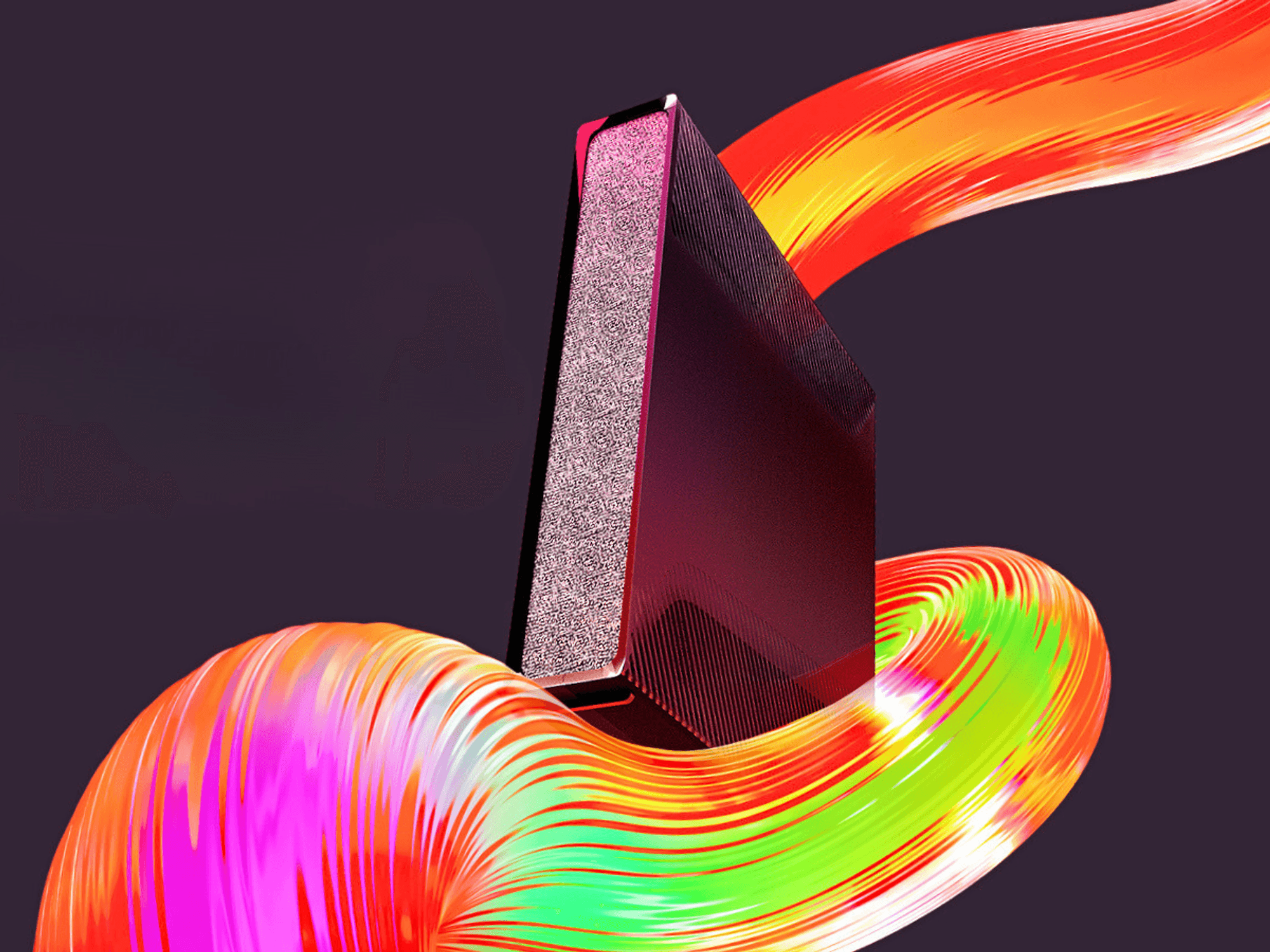 virgin media hub 5x wifi router pictured with colourful swirls