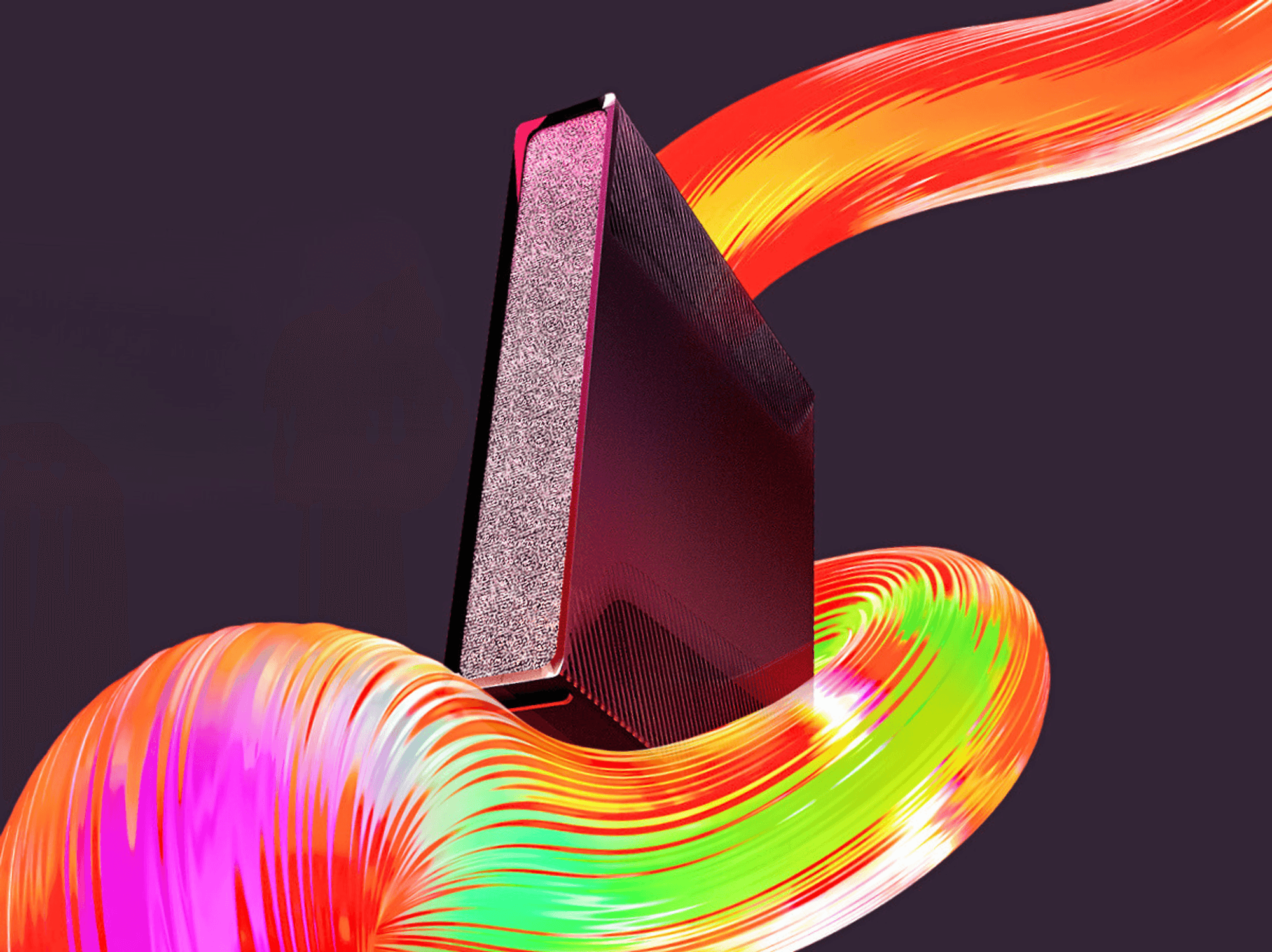 virgin media hub 5x wifi router pictured with colourful swirls