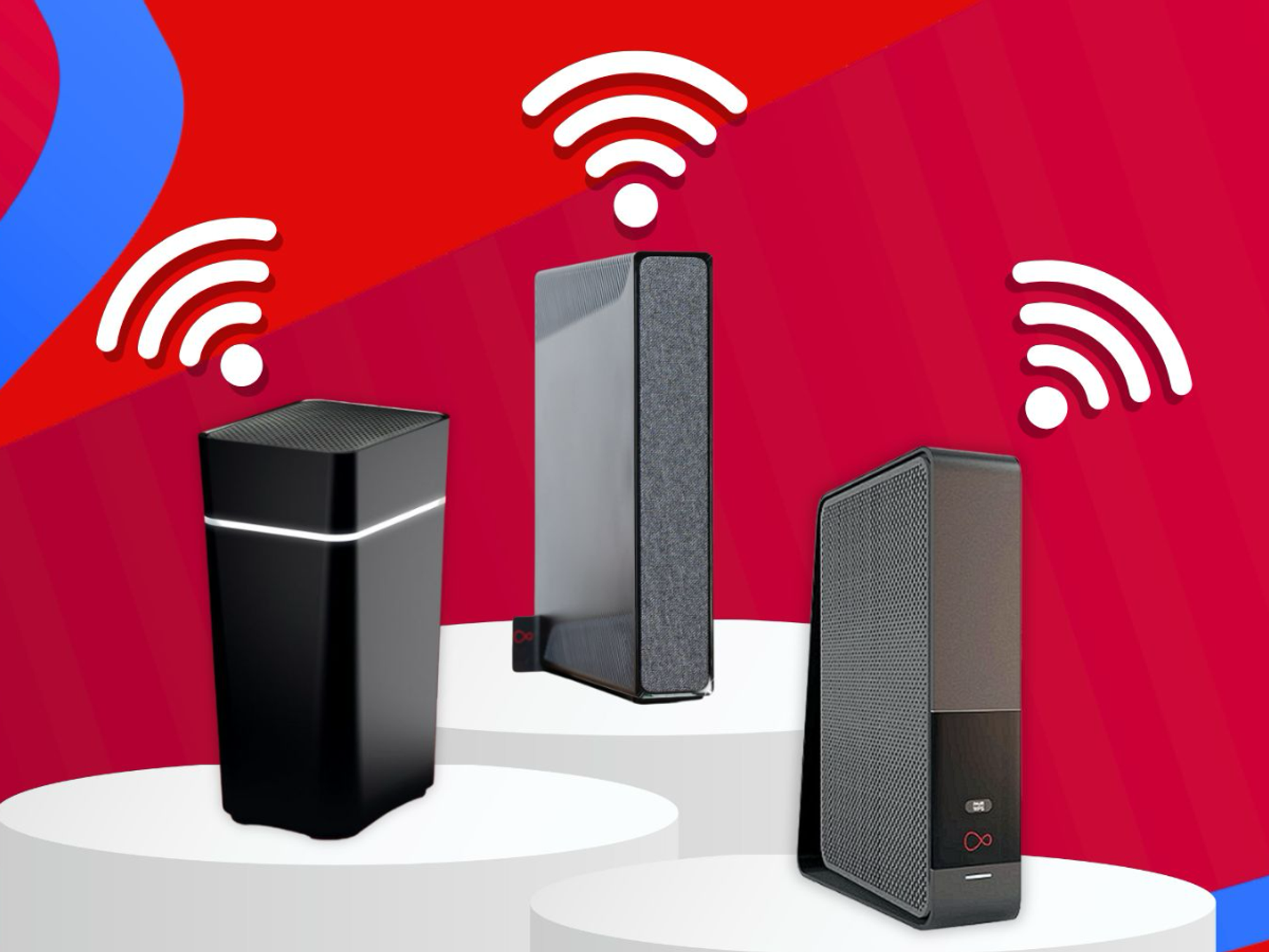 virgin media routers pictured side by side