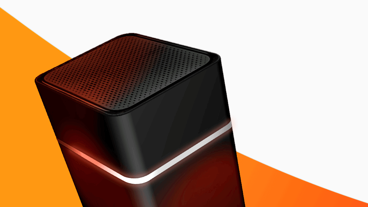 virgin media wi-fi router with colourful background