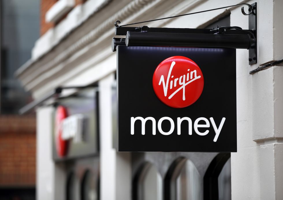 Virgin Money logo outside branch