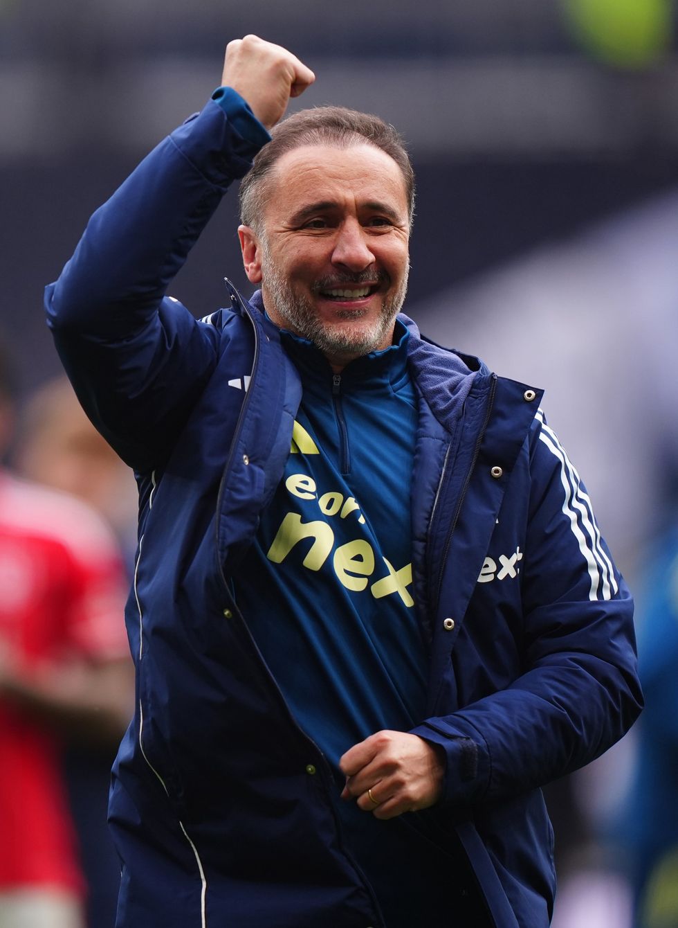 Vitor Pereira celebrates after Nottingham Forest's win over Tottenham