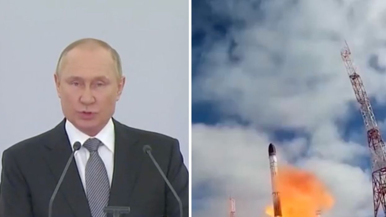 Vladimir Putin alongside