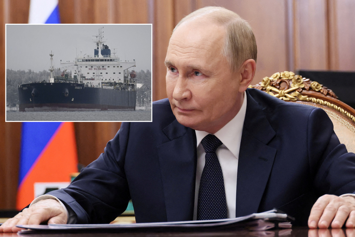 Vladimir Putin and a Russian ship