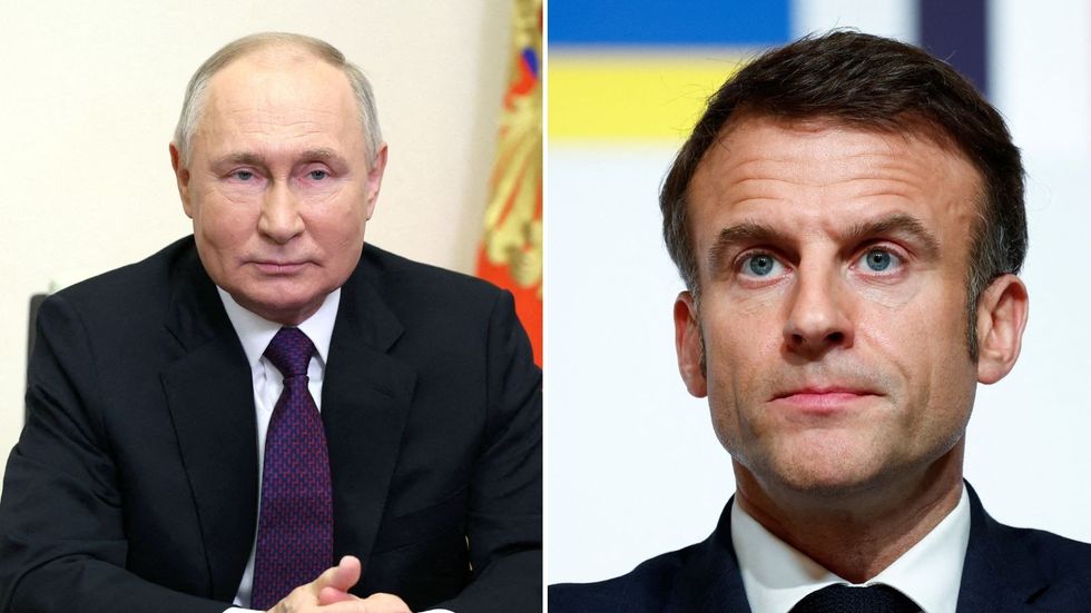 Vladimir Putin and Emmanuel Macron