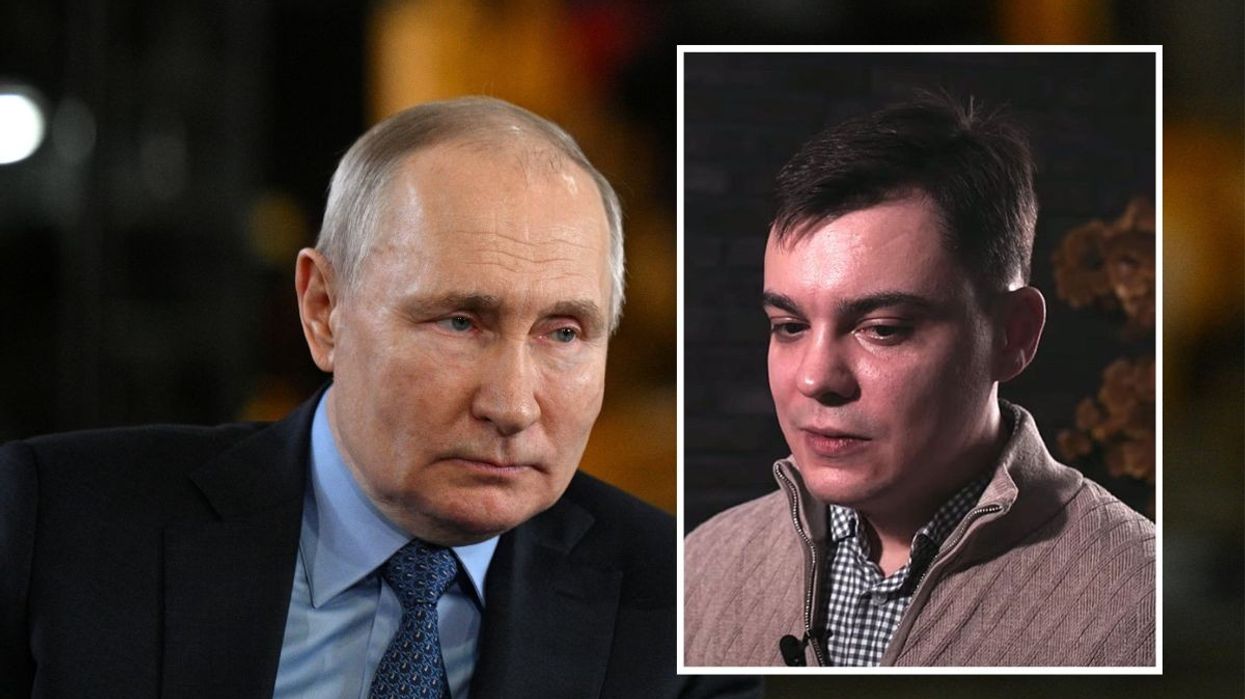 Vladimir Putin and inset of Gleb Karakulov