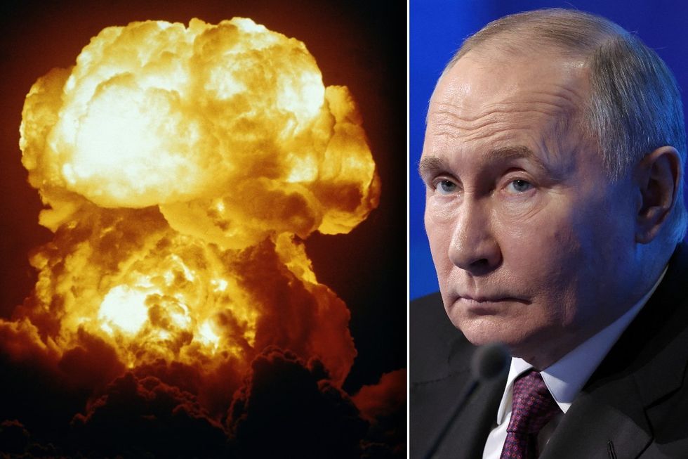 Vladimir Putin and nuclear explosion