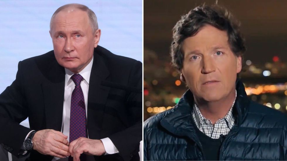 Vladimir Putin and Tucker Carlson
